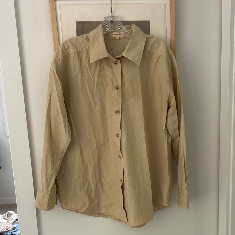 DONNI. Beige Button-Down Shirt